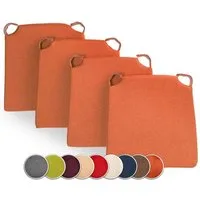 sunnypillow Stuhlkissen 4er Set Kissen Maße: 42 (vorne), 35 (hinten) x 40 x 5 cm