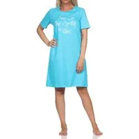 Normann Nachthemd Normann Damen kurzarm Nachthemd mit Frontprint