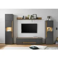 Home affaire Wohnwand City/Giron, moderne Anbauwand, Komplettset in vielen Farben verfügbar, (Set, 4-St), enthält zwei Vitrinen, ein Lowboard & ein Wandboard