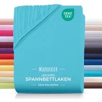 Carpe Sonno Spannbettlaken 90x200 100x200 140x200 160x200 180x200 200x200 Mikrofaser Polyester, Mikrofaser, Gummizug: rundum, (1 Stück), Weiches Spannbetttuch Bügelfrei & Pflegeleicht, 90x200 Türkis