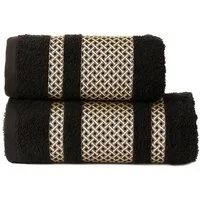 JESSIS TEX Handtuch Set Handtuch Set EDEL JESSIS TEX Baumwolle Schwarz mit Goldene Bordüre, (Set, 4-St), modernes Muster, Edel Handtücher mit Bordüre, 100% Baumwolle