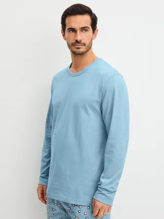 CALIDA - HERREN Shirt langarm ashley blue - Gr. - XL