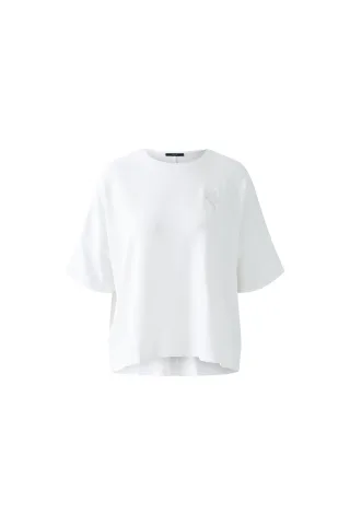 Oui - Sweatshirt Modal- Baumwollmischung optic white - Gr. - 40