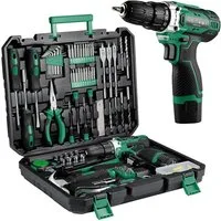 TLGREEN Akku-Bohrschrauber,12V Akkuschrauber Set,Akkubohrer mit 138PCS Werkzeugkoffer, max. 1500 U/min, (Set, 25+1 Drehmomentstufen + 2-Gang-Getriebe, LED Licht), für Holz, Metall & Heimwerkerprojekte