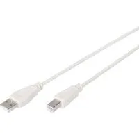 USB 2.0 Anschlusskabel USB-A (Stecker) > USB-B (Stecker) beige, 1,8 Meter