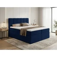 Sofnet Boxspringbett Star XL (2x Bettkästen, Bonellfederkern- und Taschenfederkernmatratze, Topper), Polsterbett, Doppelbett, Velours, mit Kopfteil, 140/160/180x200 cm