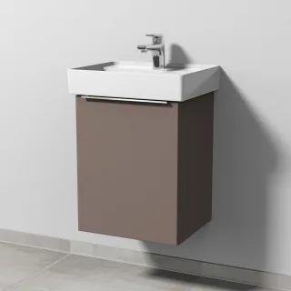 Sanipa 3way Waschtischunterbau zu Villeroy & Boch Collaro Waschtisch mit 1 Tür, Taupe-Matt UP8301T