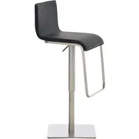 TPFLiving Barhocker höhenverstellbar (Barstuhl - Tresenhocker - Thekenhocker - Hocker für Küche), 360° drehbar - Edelstahl - Sitzfläche: Kunstleder Schwarz