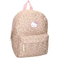 Vadobag Kinderrucksack Hello Kitty Rucksack Kinder – Leopard Print Schulrucksack Mädchen Rosa