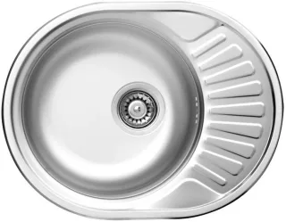 Neuesbad 1-Becken Spüle mit Abtropffläche, DECOR, 580x445x160, 3,5'' mit Zubehör NB1DEZEU311C1