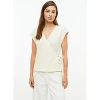 s.Oliver Kurzarmpullover T-Shirt Wickel-T-Shirt in Strickoptik