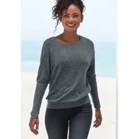 Vivance by Lascana Langarmshirt mit breitem Bund aus strukturiertem, luftigem Feinstrick mit Viskose