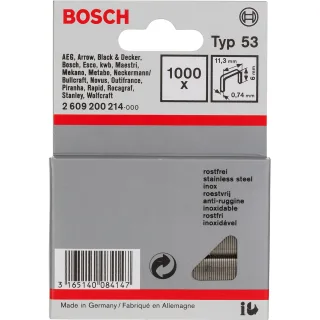Bosch Feindrahtklammer Typ 55, 11,4mm breit, rostfrei - 2609200214
