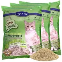 Lyra Pet Katzenstreu 3 x 10 Liter Lyra Pet® Lyra Power Grasfaser Katzenstreu klumpend, klumpend, staubarm
