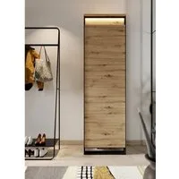 Compleo Kleiderschrank für den Flur LIMA, Öffnungssystem push to open, LED-Beleuchtung Loft stil