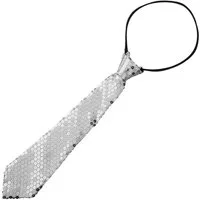 dressforfun Kostüm Pailletten-Krawatte, Schmale Unisex-Krawatte in Einheitsgröße