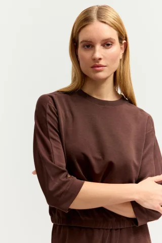 THE FASHION PEOPLE - Shirt Velvet Touch 3/4 sleeve WOOD - Gr. - S