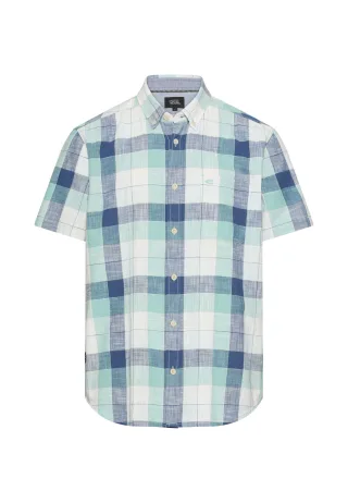 camel active - Karohemd aus reiner Baumwolle airy blue - Gr. - L