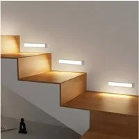 ZMH LED Unterbauleuchte mit Bewegungsmelder Aufladbar Schranklicht USB 1500mAh Flur Cabinet, Augenschutz, Einfache Installtion, LED fest integriert, 3000-6500K, 20CM Dimmbar 3 Farbtemperatur Schrankleuchte Schlafzimmer