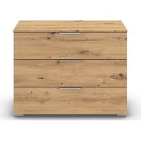 OTTO home Schubkastenkommode Kommode Sideboard Schubladenkommode Schlafzimmerkommode ASTANA (Breite 80 cm / Höhe 61 cm), mit 3 geräumigen Schubladen, Kantengriff in Alufarben MADE IN GERMANY