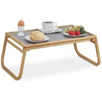 relaxdays Tabletttisch Betttablett klappbar Bambus