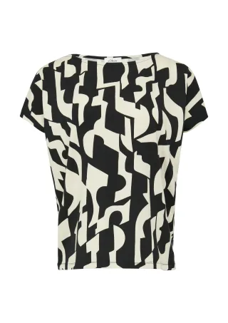 s.Oliver - T-Shirt schwarz/creme - Gr. - 38
