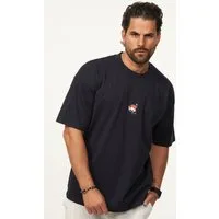 SOULSTAR T-Shirt mit Stickerei Herren Oversize-Fit Kurzarm Shirt mit Rundhals-Ausschnitt