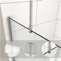 MEYKOERS Duschwand-Stabilisationsstange 50 cm, rund, für 6/8/10 mm Glas, Deckenmontage, 304 Edelstahl, Chrom