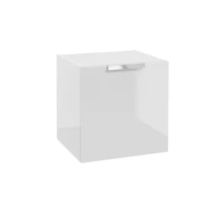 Neuesbad Serie 40 Seitenschrank mit Wäschekorb, B:500,H:500,T:450mm, Korpus/Front: weiss hochglanz l NB1DF001-B-050141