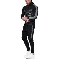 L.gonline Freizeitanzug Herren Jogging-ANZUG, mit Bündchen und Tunnelzug, Trainingsanzug (Kapuzenjacke mit Reißverschluss, Hose, 2-tlg), Fitness Freizeit Casual