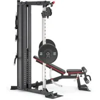 adidas Performance Trainingsstation adidas Cable Crossover - Kabelzugstation mit Rack, 2 Gewichtsblöcke, 2×80 kg Kabelzug, Rack, 40-fach verstellbar & Landmineen)