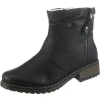 Rieker Winterstiefelette, Winterboots, Blockabsatz, Profilsohle, mit Zierreißverschluss außen