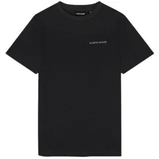Schwarzes T-Shirt mit gesticktem Logo von Lyle & Scott