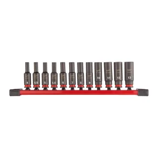 Milwaukee SHOCKWAVE™ Schlagnuss Set 1/4 Zoll lange Ausführung mit Schiene - 4932480453