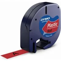 DYMO Beschriftungsband Schriftbandkassetten Kunststoff - laminiert 12 mm x 4 m schwarz auf ro