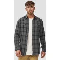 Indicode Langarmhemd Herren Altin Herrenhemd Langarm Flanellhemd im Karo-Design
