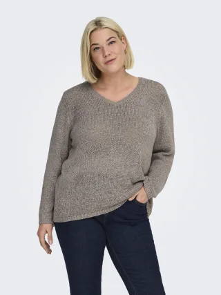 ONLY CARMAKOMA - CARGEENA L/S V-NECK KNT - Gr. - 48