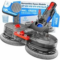 KESSER Wischdüse, Zubehör für Für Dyson V7/V8/V10/V11/V15, Wischmopp Staubsauger Aufsatz mit Wassertank & 6 waschbaren Mops