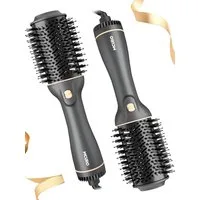 7MAGIC Ionic-Haartrockner Warmluftbürste, 1200 W, Ein-Schritt Haartrockner Bürste, Rundbürstenföhn für Volumen und Glanz Inkl.Haarspange*2