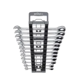 Wiha Ringratschen-Gabelschlüssel Set 12-teilges Set in Halter - 44665