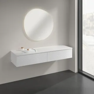 Villeroy und Boch Antao Sideboard K42100GF 160x26,8x50cm, Waschbeckenplattenfarbe Lack, glossy white lacquer