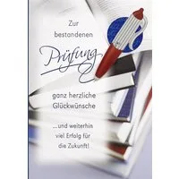 Perleberg Grußkarten Prüfung Glückwunschkarte im Format 115x17cm mit Umschlag uniq3