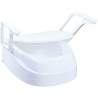 DocMed Toilettensitzerhöhung Universal 3-fach verstellbar mit Armlehnen und Deckel, 37,7 cm, hohe Belastbarkeit, Made in Germany
