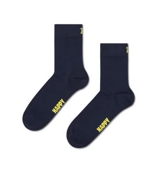 happy socks - Solid Short Crew Sock Blau - Gr. - 38