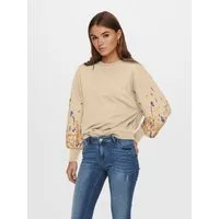 ONLY Sweatshirt ONLBROOKE L/S O-NECK FLOWER SWT Baumwollmischung, regular fit