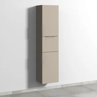 Sanipa 3way Hochschrank mit 2 Türen und 1 Auszug, Sandgrau-Matt UF10567
