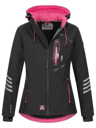 Arctic Seven Damen Softshelljacke Schwarz-Pink