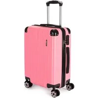 BRUBAKER Handgepäckkoffer London - Handgepäck Koffer Reisekoffer mit Zahlenschloss, 4 Rollen, 37 x 56 x 22 cm - ABS Trolley - Hartschalen Rollkoffer, Größe M