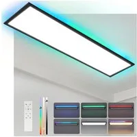 ZMH LED Deckenleuchte mit Smart RGB Hintergrundbeleuchtung Panel Flach Quadratisch/Rund, Dimmbar, LED fest integriert, Tageslichtweiß