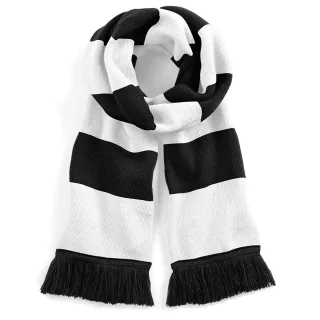 Beechfield Unisex Schal, gestreift, für Erwachsene (Schwarz/Weiß)